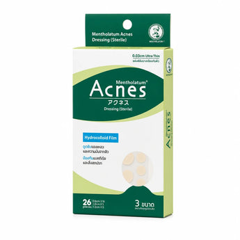 Mentholatum Acnes Dressing แผ่นปิดดูดซับสิว ปลอดเชื้อ hydrocolloid 3 ขนาด บรรจุ 26 ชิ้น
