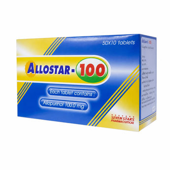 Allopurinol อัลโลสตาร์-100 ยาลดกรดยูริก Allopurinol 100 mg บรรจุ 50x10 เม็ด