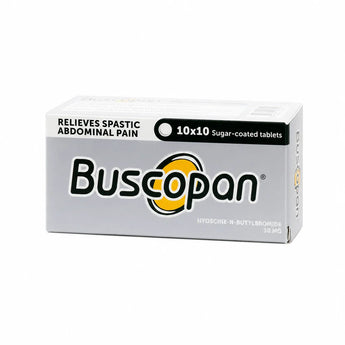 Buscopan บุสโคพาน ยาแก้ปวดท้องบิด Hyoscine Butylbromide 10 mg 100 เม็ด