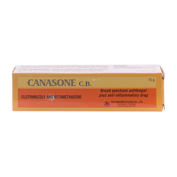 Canasone-CB คานาโซน ซี.บี. ครีมทาเชื้อรา Clotrimazole + Betamethasone 15 กรัม