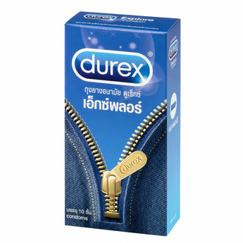 Durex Explore ถุงยางอนามัยผิวเรียบทรง Easy-On ขนาด 52.5 มม. กล่อง 10 ชิ้น