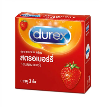 ถุงยางอนามัย ดูเร็กซ์ สตรอว์เบอร์รี กลิ่นสตรอว์เบอร์รี 52.5มม.