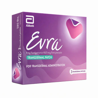 Evra อีฟรา แผ่นแปะคุมกำเนิด Norelgestromin Ethinylestradiol บรรจุ 3 แผ่น
