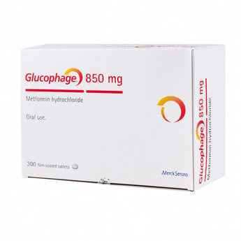 Glucophage 850 mg กลูโคเฟจ ยาเบาหวาน Metformin บรรจุ 30 แผง 300 เม็ด