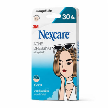 3M Nexcare แผ่นแปะสิว รุ่นบาง แผ่นดูดซับสิว hydrocolloid บรรจุ 30 ชิ้น