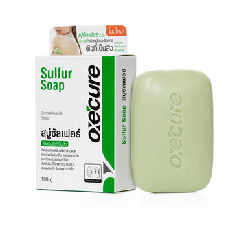 Oxe'Cure Sulfur Soap สบู่ซัลเฟอร์ อ๊อกซีเคียว กำมะถัน 2.5% ลดสิวที่หลัง ก้อน 100 กรัม