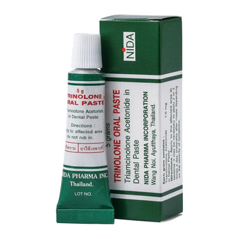 Trinolone ไตรโนโลน ยาป้ายปาก Triamcinolone Acetonide 0.1% หลอด 5 กรัม