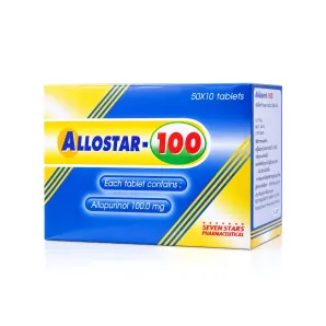 Allostar-100 อัลโลสตาร์ ยาลดกรดยูริก อัลโลพูรินอล 100mg