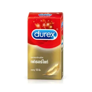 Durex Fetherlite ถุงยางอนามัยบางพิเศษ ขนาด 52.5 มม. 12 ชิ้น