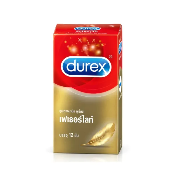 Durex Fetherlite ถุงยางบางพิเศษ 52.5มม. 12ชิ้น สัมผัสธรรมชาติ ราคาถูก