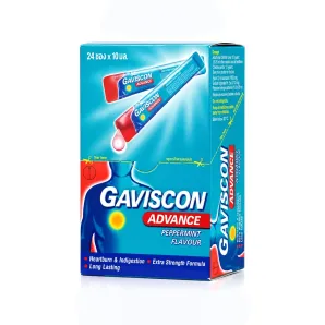 Gaviscon Advance กาวิสคอนแบบซอง สูตรเข้มข้น ยาลดกรดไหลย้อน 24 ซอง