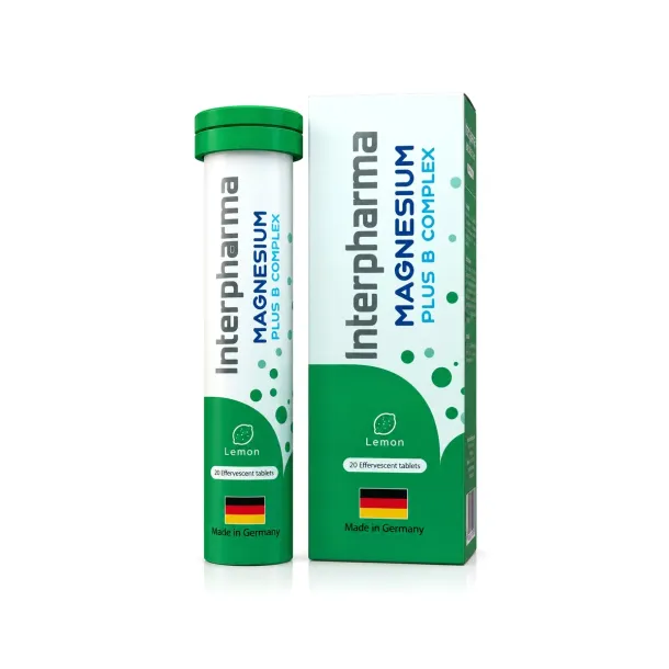 Interpharma Magnesium plus B Complex เม็ดฟู่ 20 เม็ด | Intimo Life