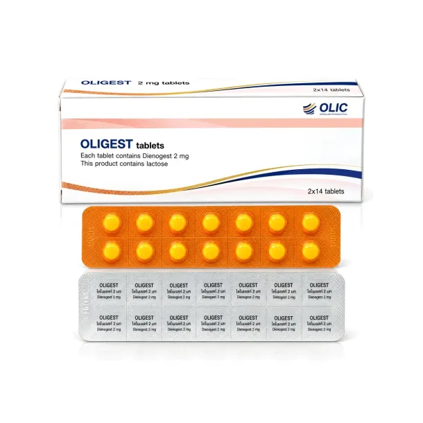 Oligest (Dienogest 2 mg) ยาเยื่อบุโพรงมดลูกเจริญผิดที่ ช็อกโกแลตซีสต์