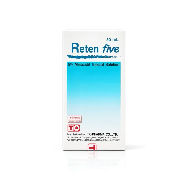 Reten Five (รีเทนไฟว์) ยาปลูกผม Minoxidil 5% ทาตอนไหน ผลข้างเคียง