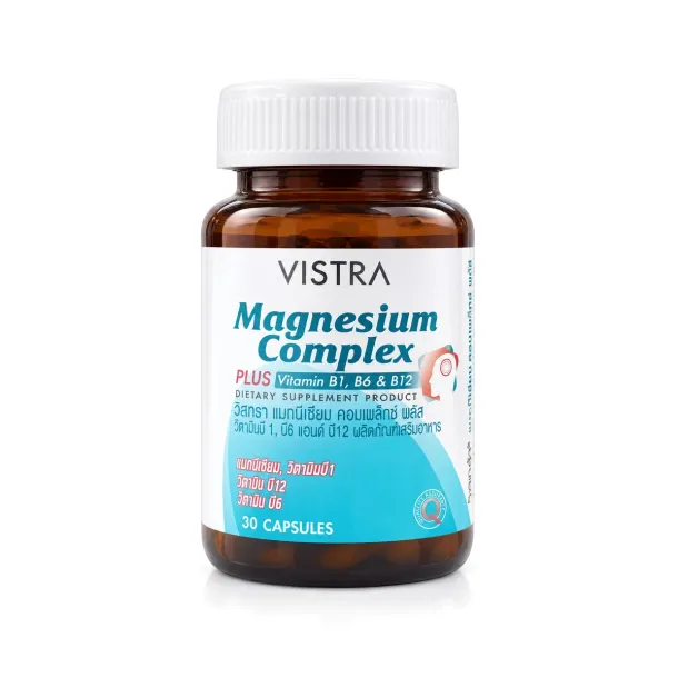 Vistra Magnesium Complex Plus B1 B6 B12 แมกนีเซียม 30 แคปซูล | Intimo Life