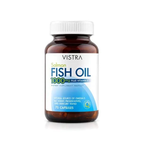 VISTRA Salmon Fish Oil น้ำมันปลาแซลมอน ผสมวิตามินอี บำรุงผิว | Intimo Life