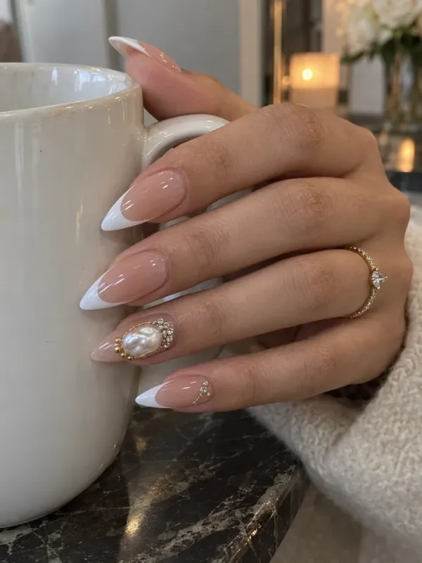 ลายเล็บเจลเฟรนช์ทิปคลาสสิก (Classic French Tip)