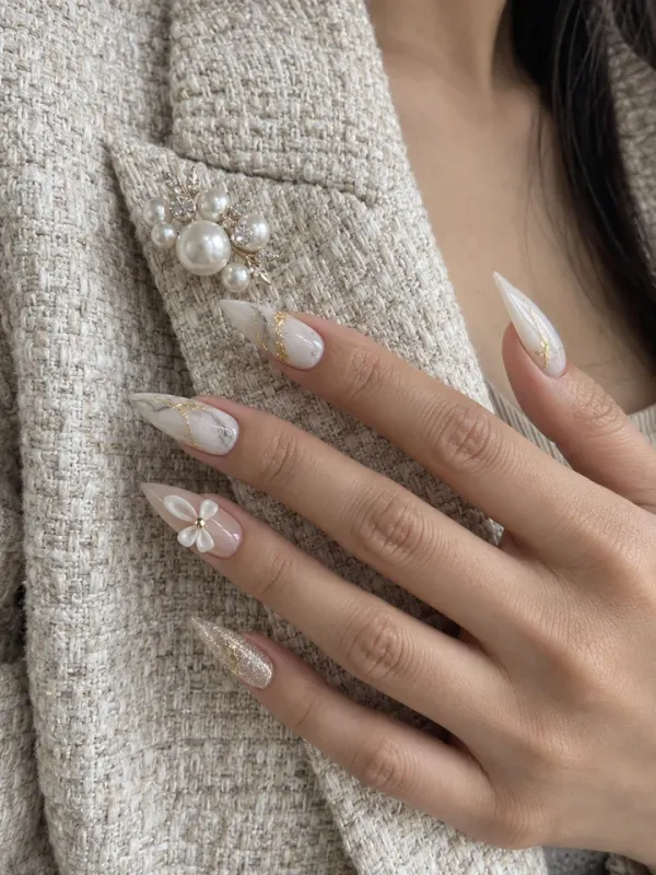 ลายเล็บเจลลายหินอ่อน (Marble)