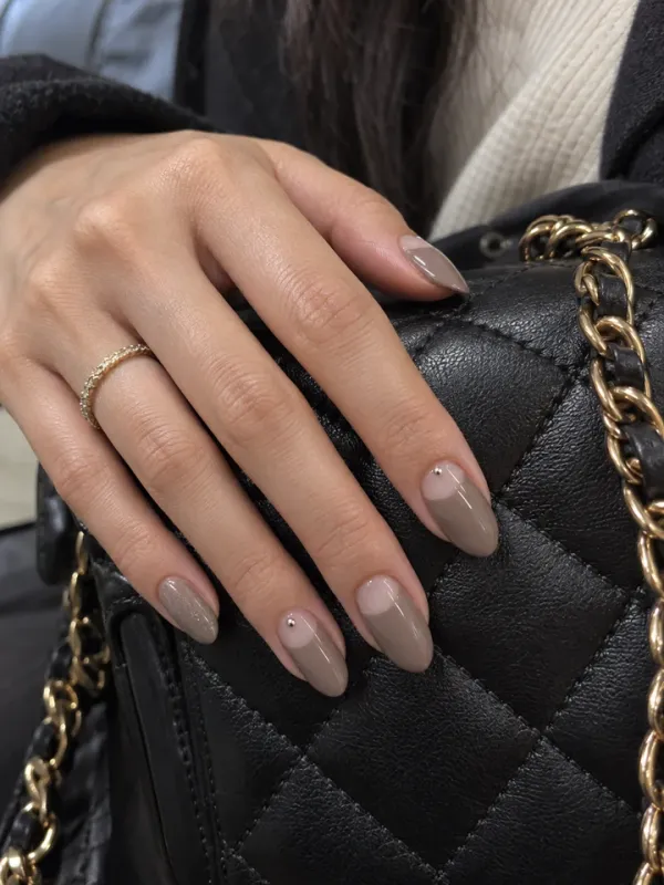 Half Moon gel nail design