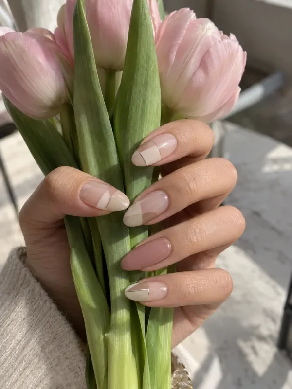 Negative Space gel nail design