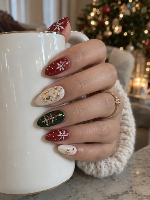 Christmas gel nail design