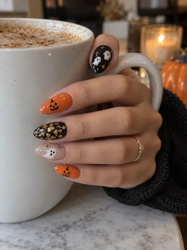 Halloween gel nail design