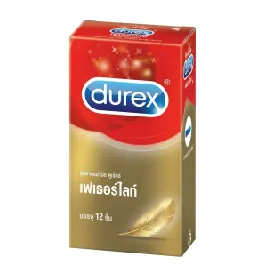 Durex Fetherlite ถุงยางอนามัยบางพิเศษ ขนาด 52.5 มม. 12 ชิ้น