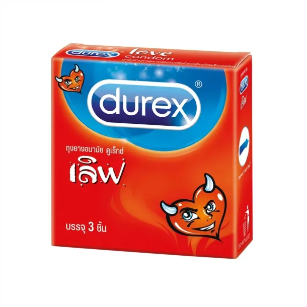 Durex Love ถุงยางคลาสสิก Easy-On 52.5มม. ผิวเรียบ สวมง่าย ราคาถูก