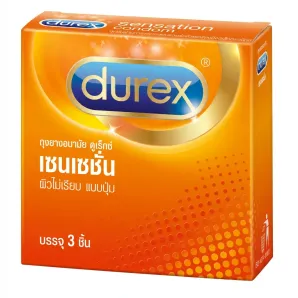 Durex Sensation ถุงยางอนามัยผิวเม็ดนูน ขนาด 52 มม.