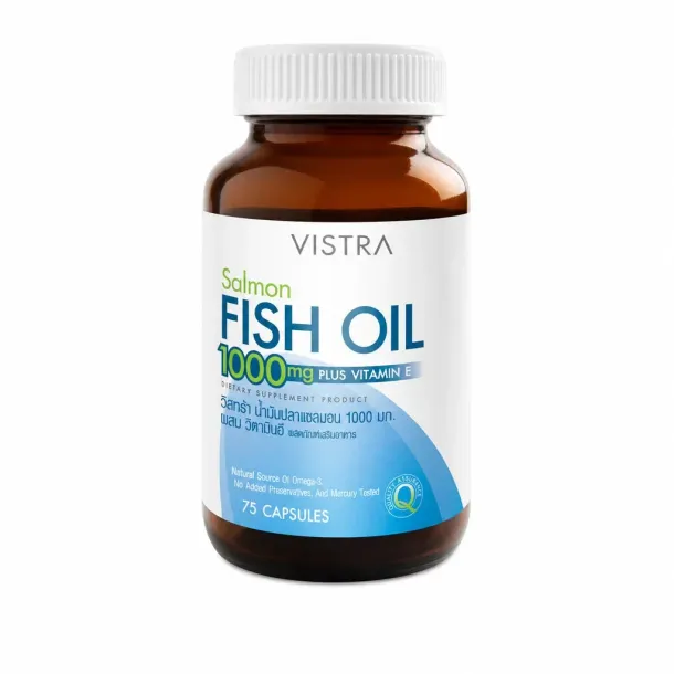 VISTRA Salmon Fish Oil น้ำมันปลาแซลมอน ผสมวิตามินอี บำรุงผิว | Intimo Life